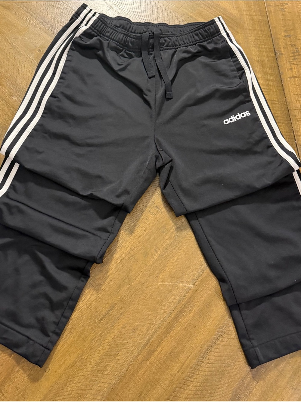 adidas Black Jogger Pants with White Side Stripes